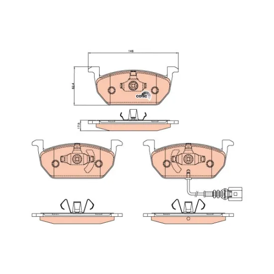 ON FREN BALATASI-KABLOLU- (VW GOLF 13-  AUDI A3 13-16  SEAT LEON 13-)