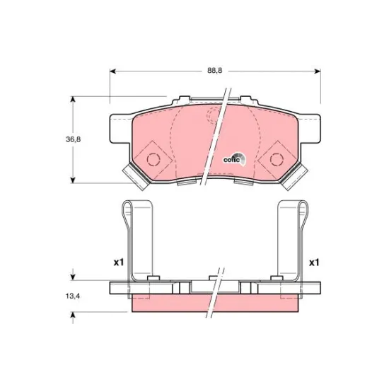 BALATA FREN ARKA - (HONDA CITY / CIVIC 91/95 - CRX 92/98 - JAZZ 08/) (GDB3160 ESKİ REFERANS)